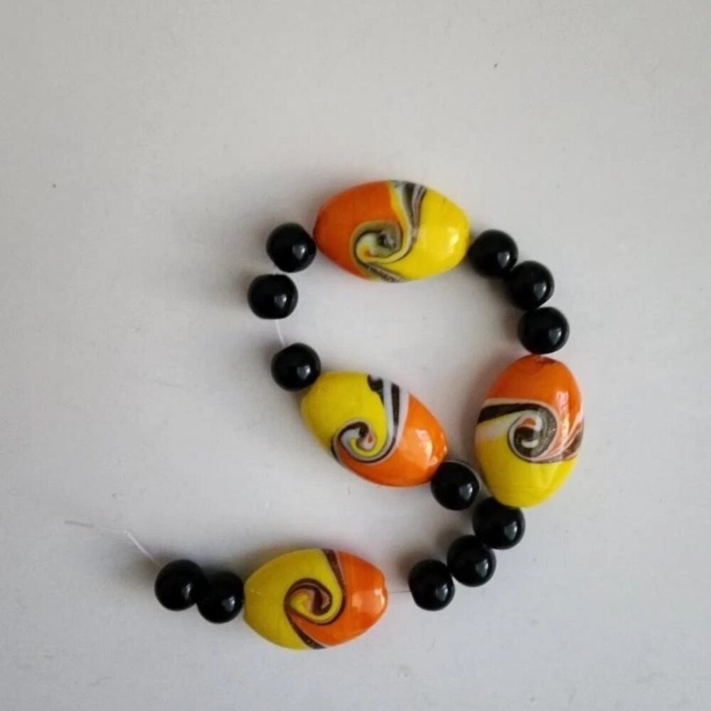 Lampwork Glass Bead Strand, Colorful Beads, Jewelry Making, Destash